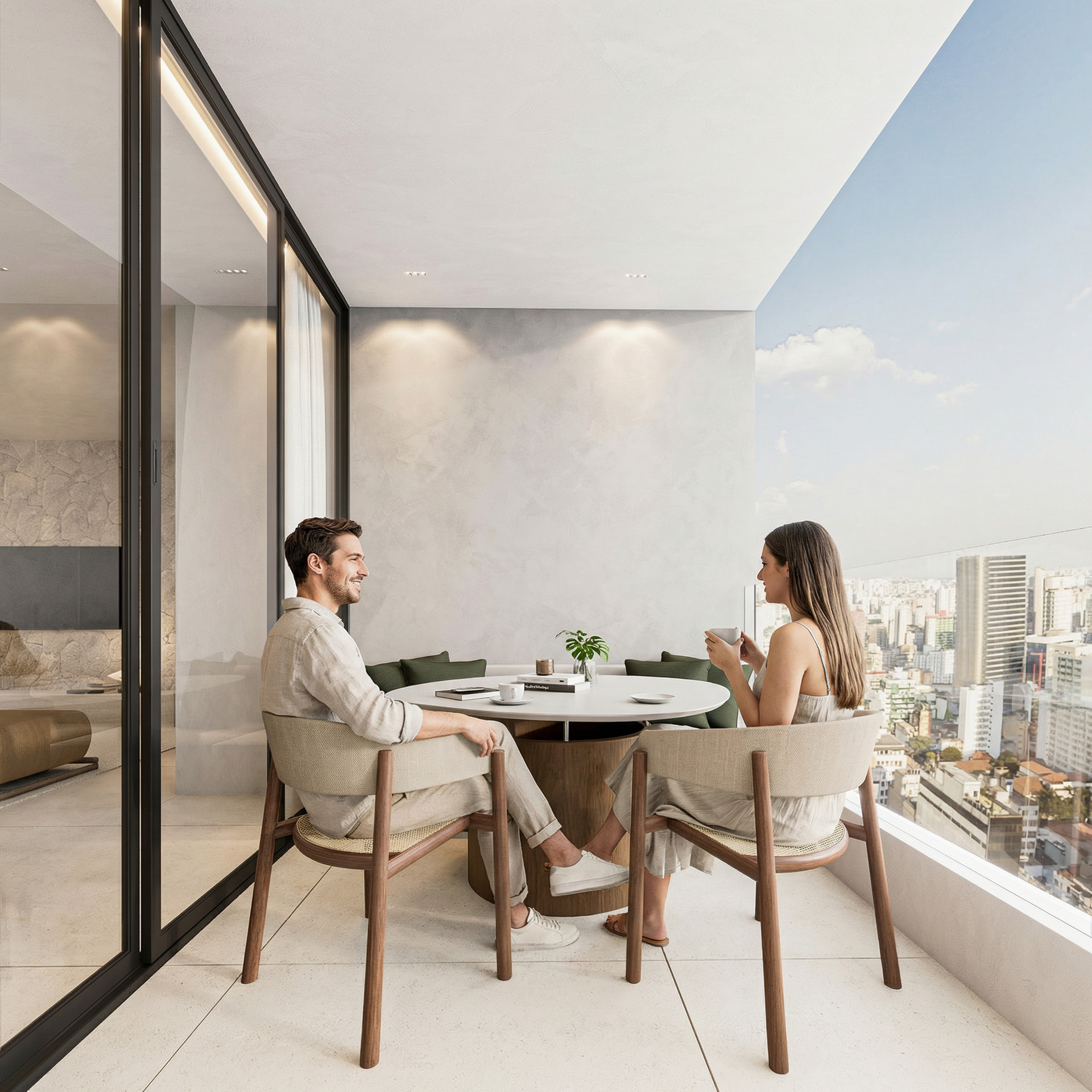 Varanda gourmet do apartamento decorado — Epic Residence